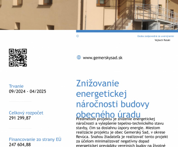 Aktuality / Modernizácia obecného úradu v Gemerskom Sade